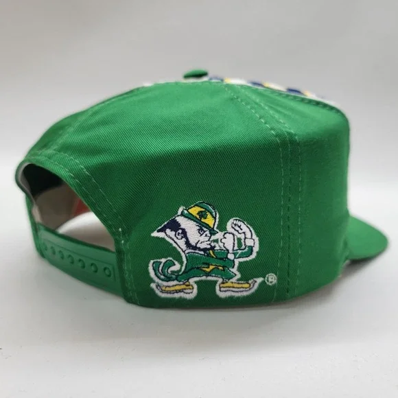 VTG 90s Notre Dame Fighting Irish Snapback Hat Vortex Swirl Twins Enterprise Cap